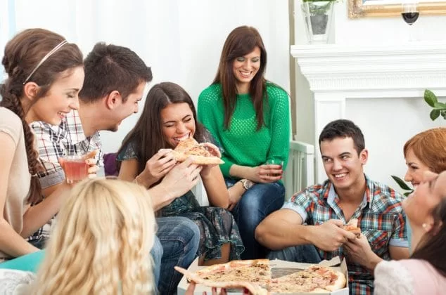 Group of eight friends