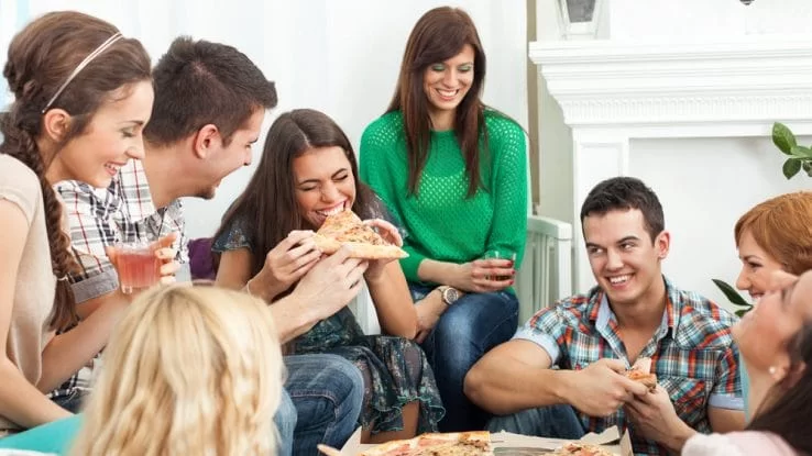 Group of eight friends
