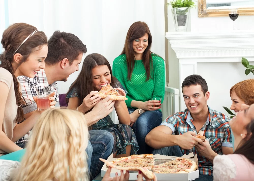 Group of eight friends