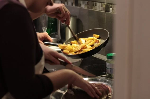 Cooking team in the kitchen