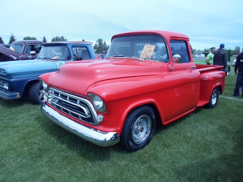 Vintage truck at a truck club meeting