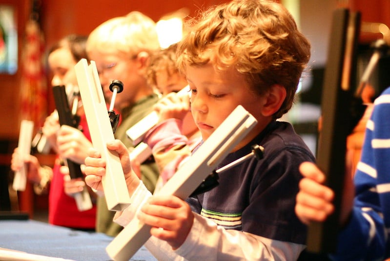 Children performing in a youth choir