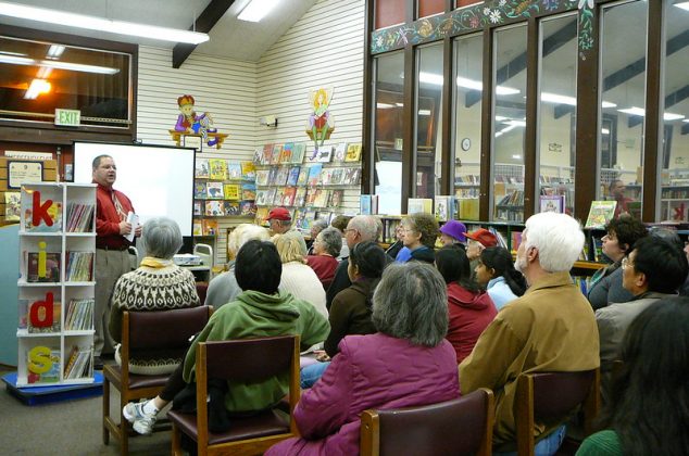Community group meeting at library