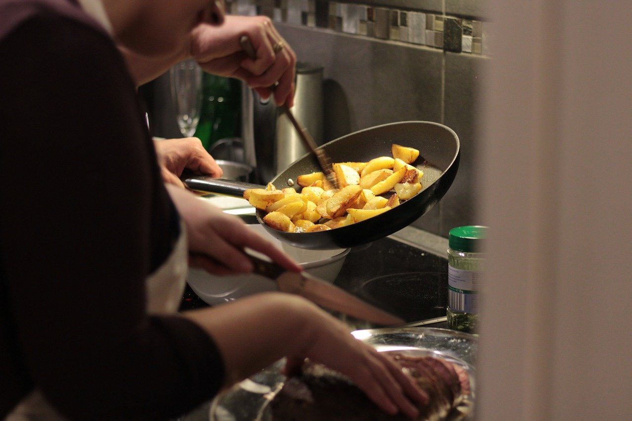 Cooking team in the kitchen