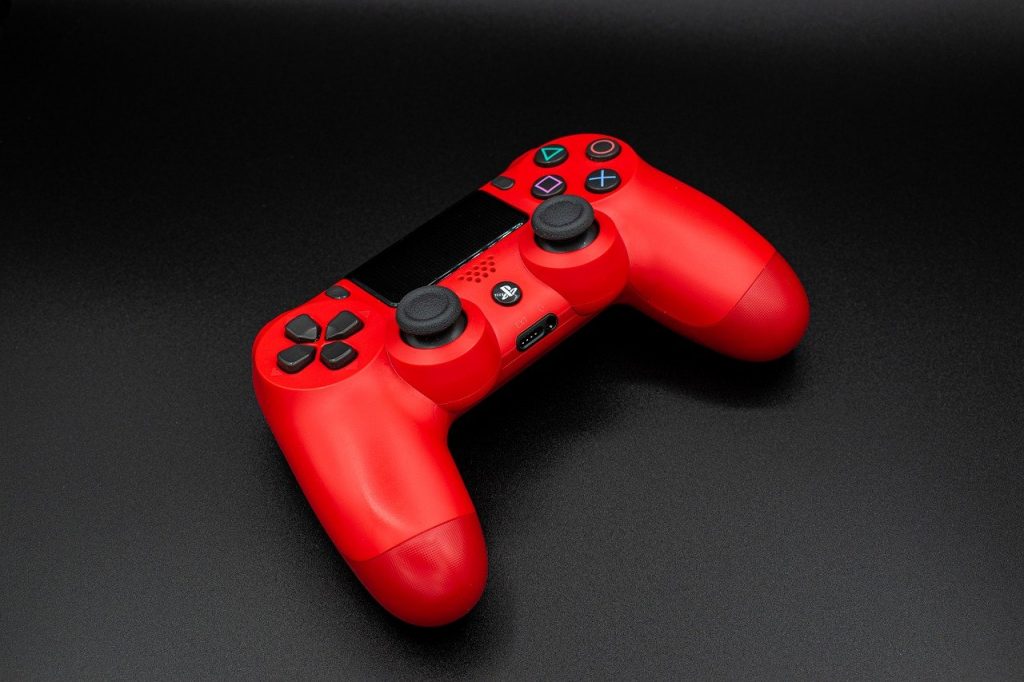 Red video game controller
