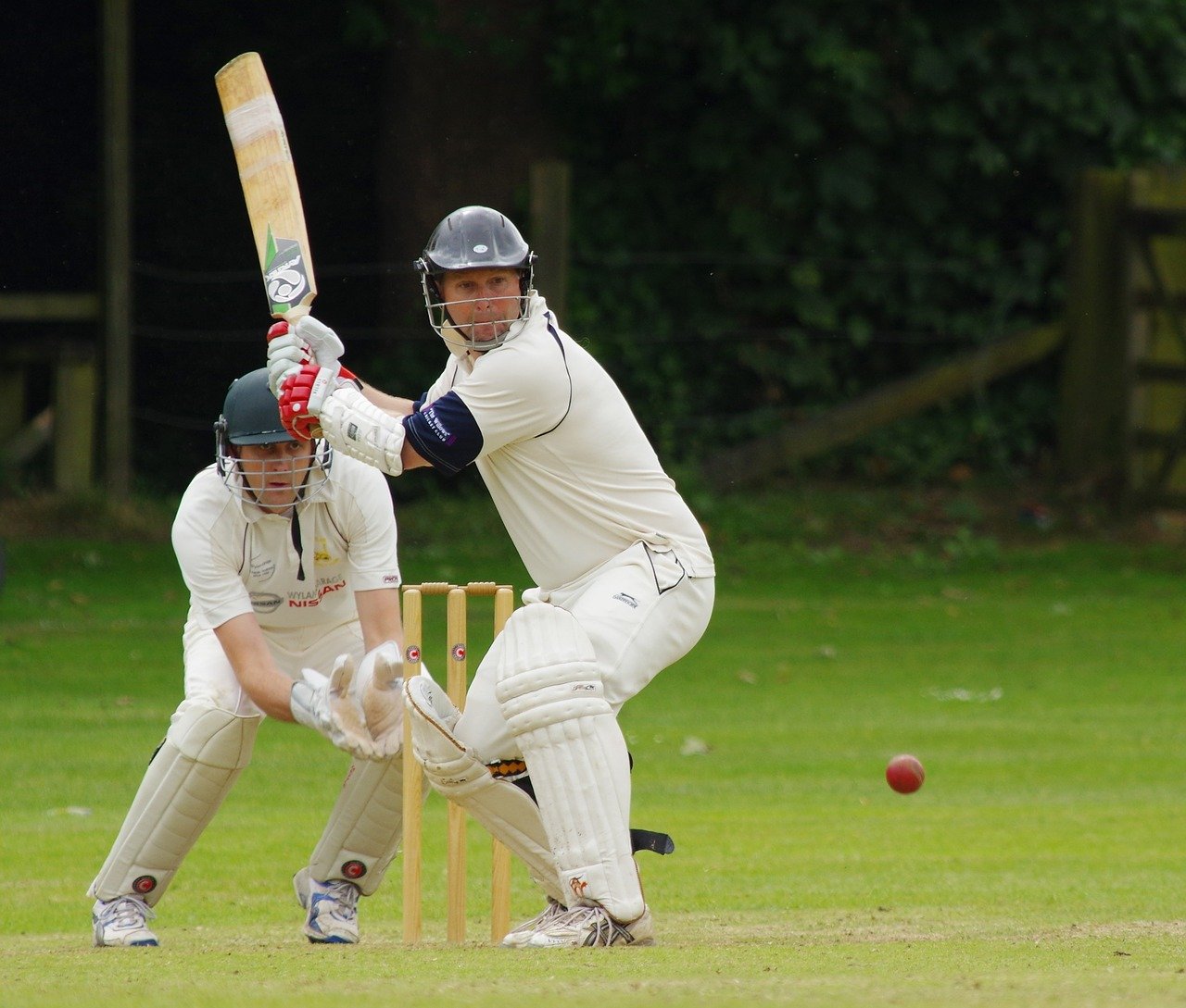 Cricket players during a game