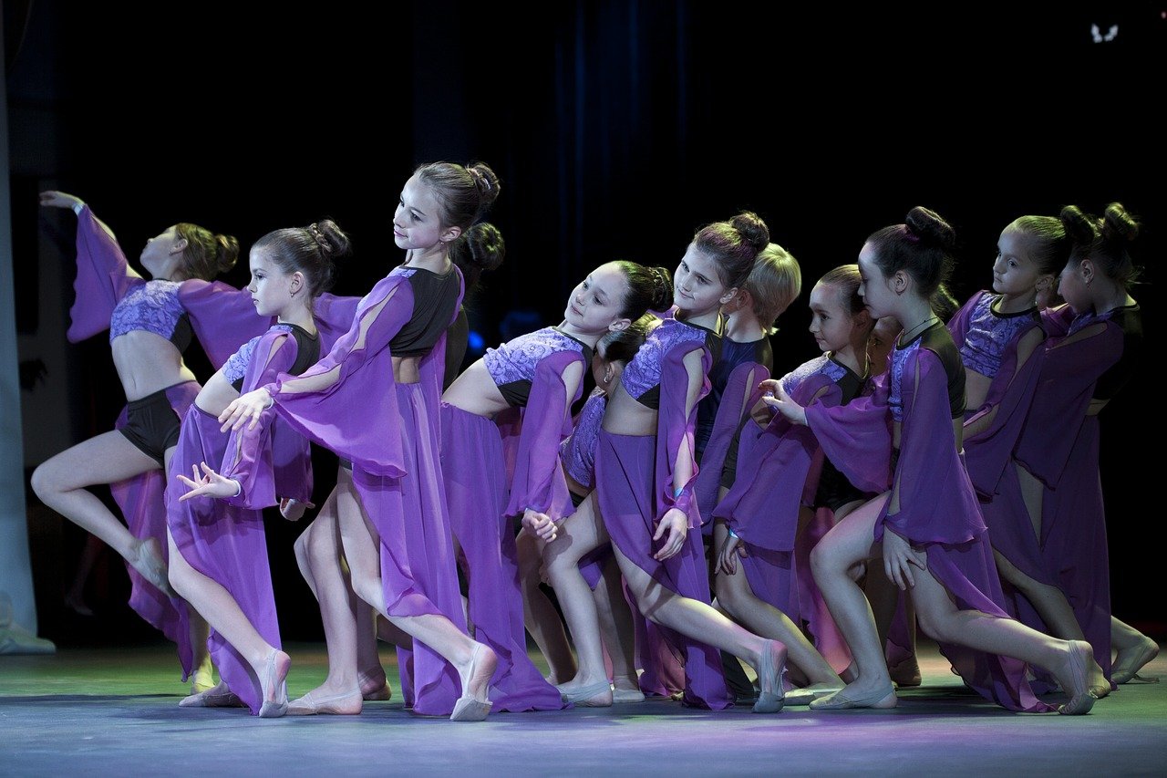 Dance team performing on stage