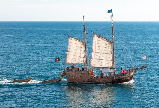 Pirate ship sailing the sea