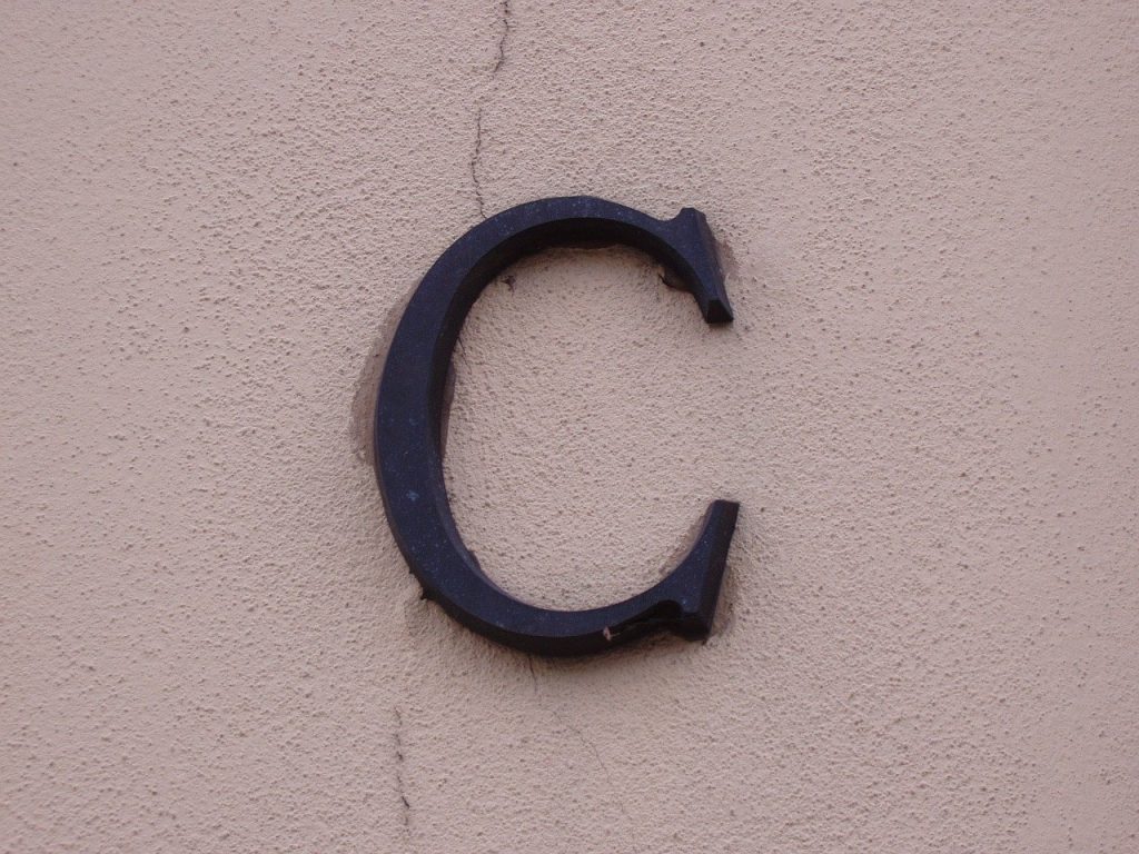 Letter "C" on the side of a building