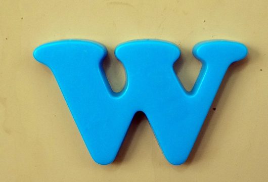 Blue letter "W"