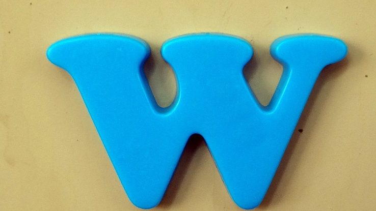 Blue letter "W"