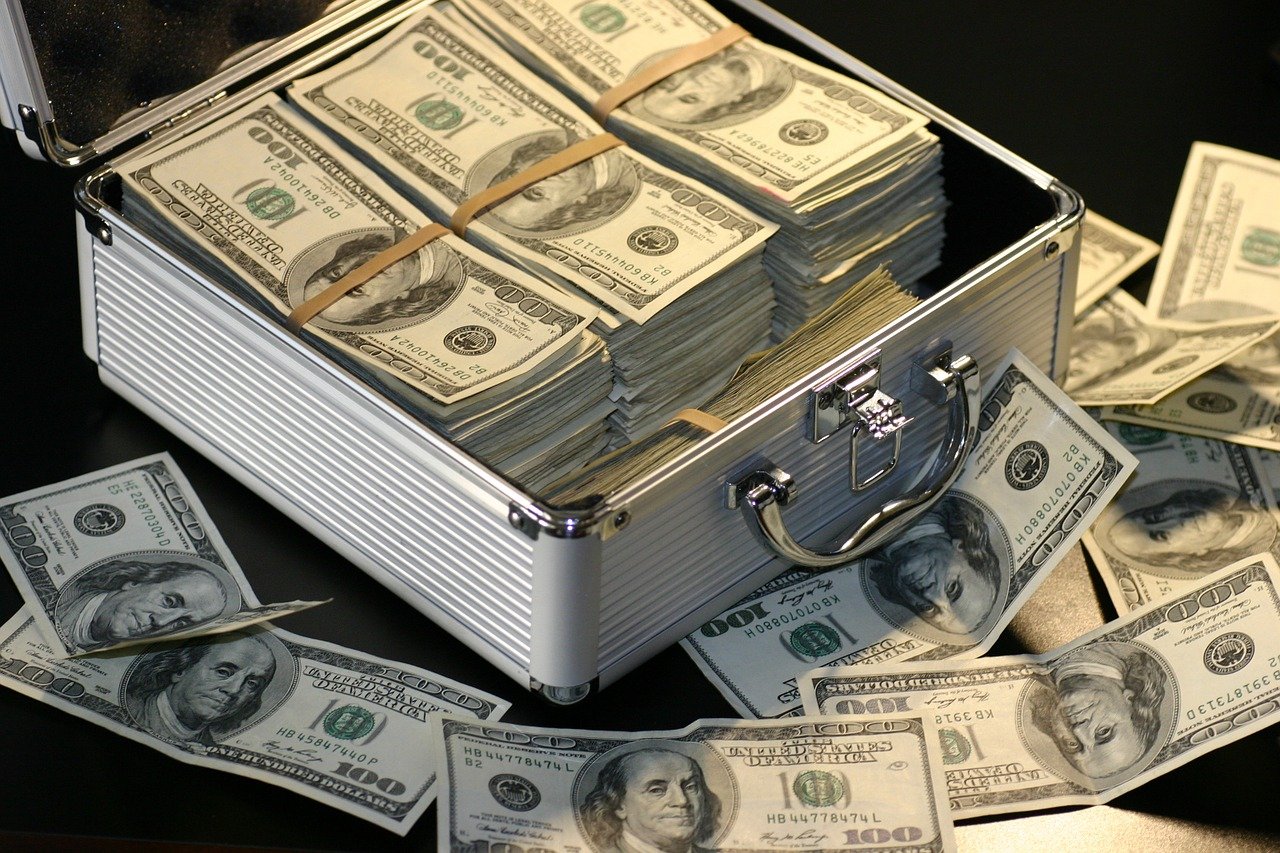 Metal case full of money