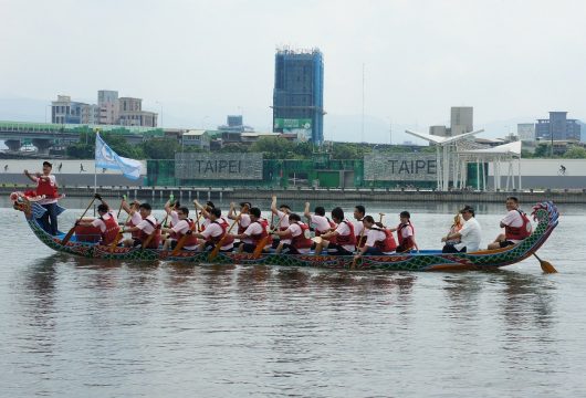 Dragon boat team on the water