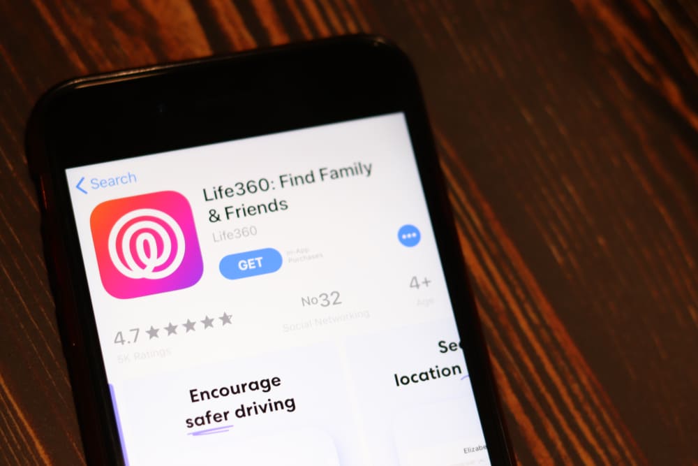 Life360 app page shown on a smartphone