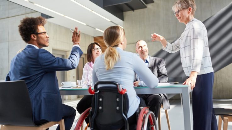 Diversity and inclusion team meeting at a company