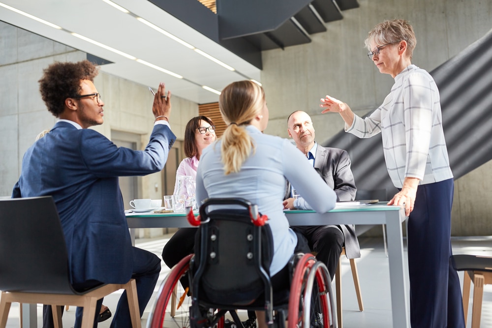 Diversity and inclusion team meeting at a company