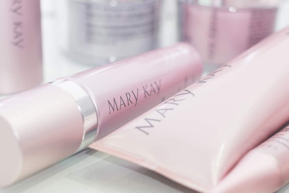 Various Mary Kay products resting on a table