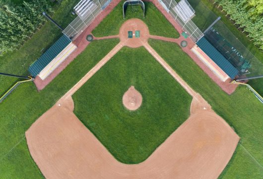 Aerial view of a baseball diamond