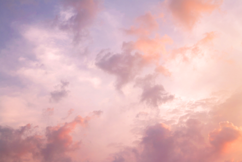 Aesthetic clouds with shades of purple and orange